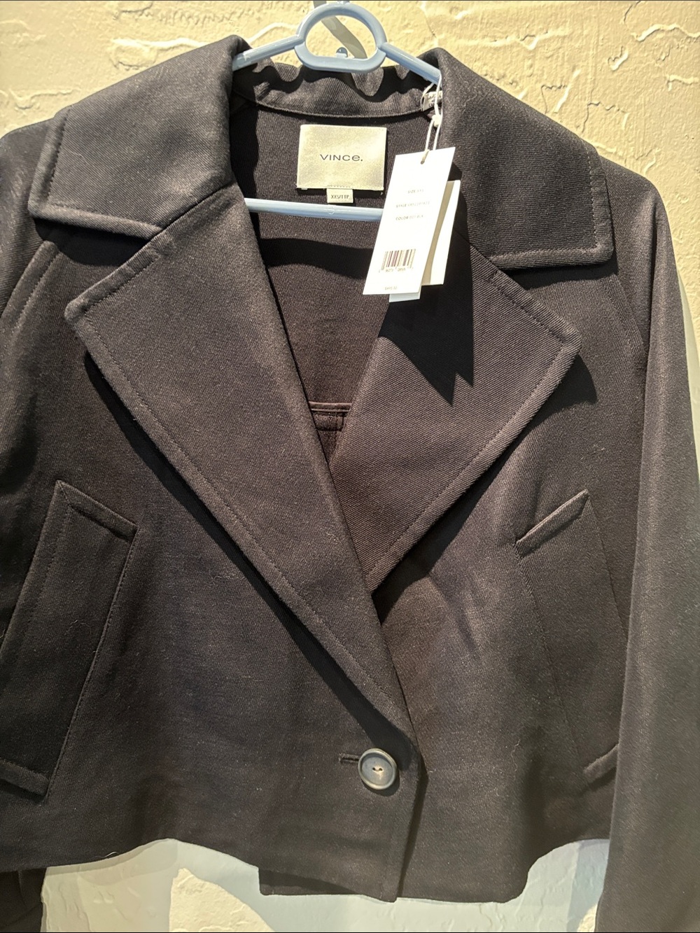 Vince Women's Black Single-Button Cropped Blazer